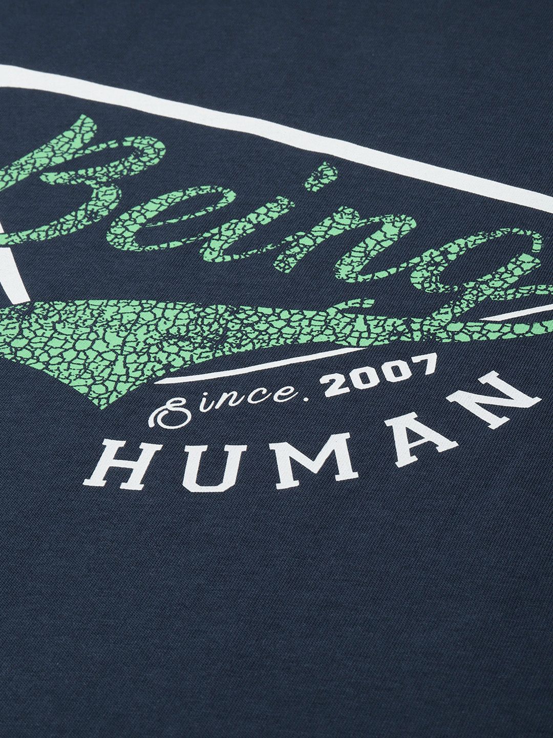 Being Human Pure Cotton Brand Logo Printed Slim Fit T-shirt