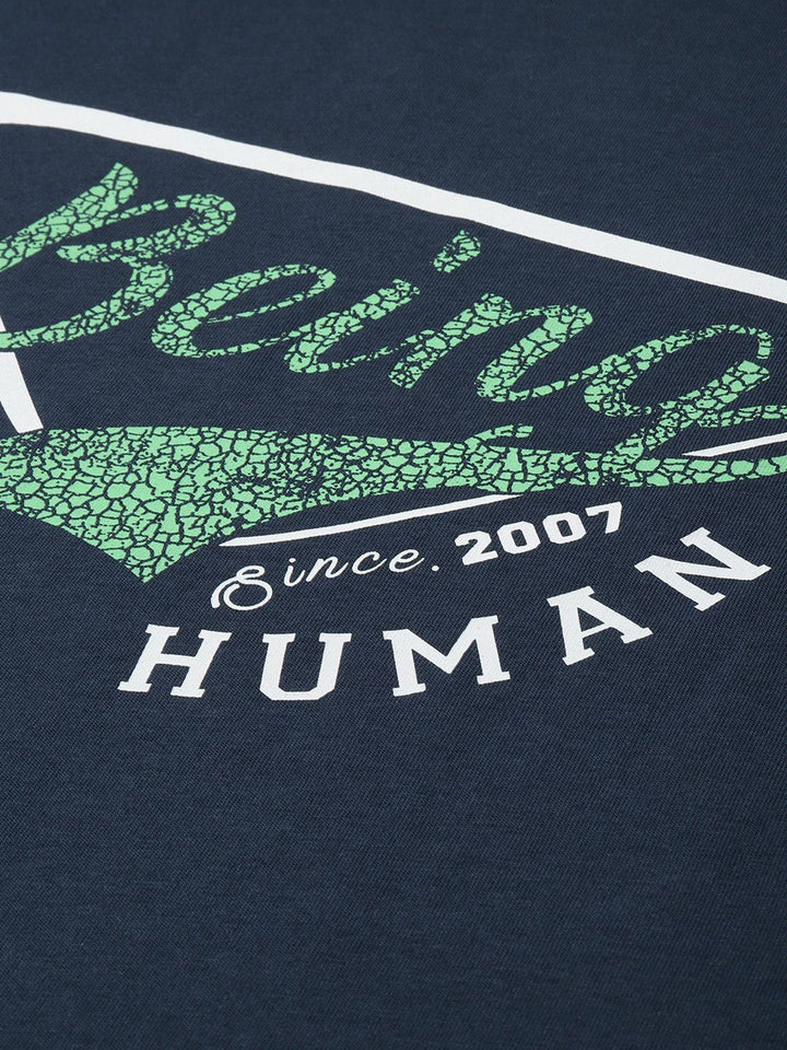 Being Human Pure Cotton Brand Logo Printed Slim Fit T-shirt
