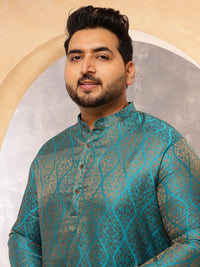 SOJANYA PLUS Woven Design Kurta Lurus Sutera Kolar Mandarin
