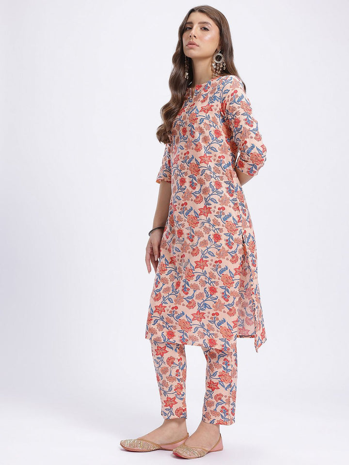 Anouk Ethnic Motifs Print Kurta With Trousers & With Dupatta