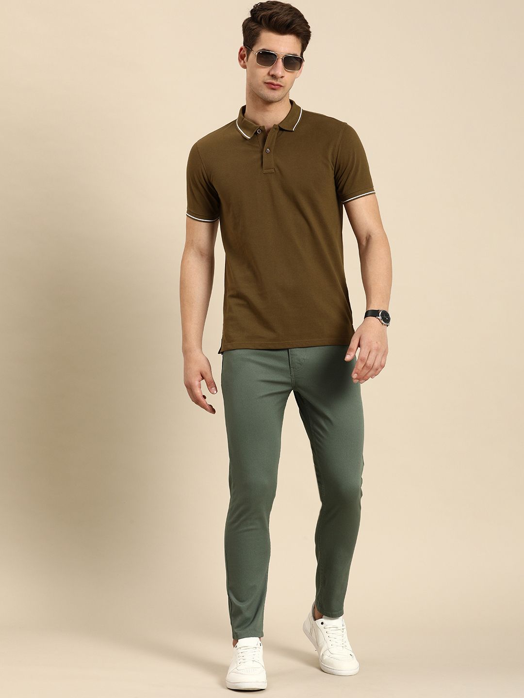 Being Human Men Textured Comfort Chinos Trousers