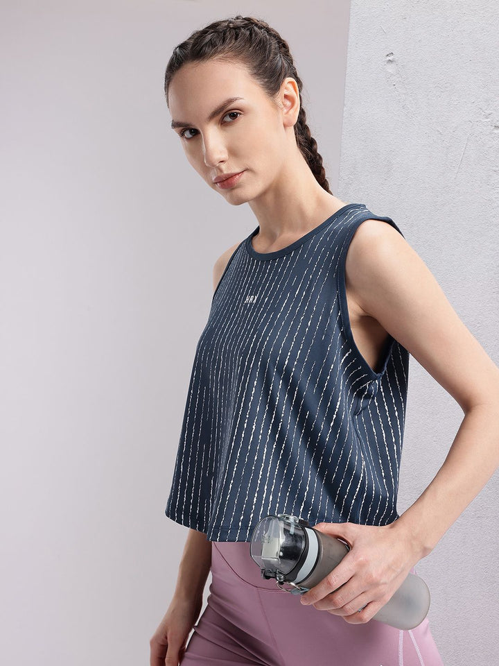 HRX by Hrithik Roshan Women Striped Rapid-Dry Training T-shirt