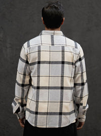 Powerlook Men Windowpane Checks Opaque Checked Casual Shirt