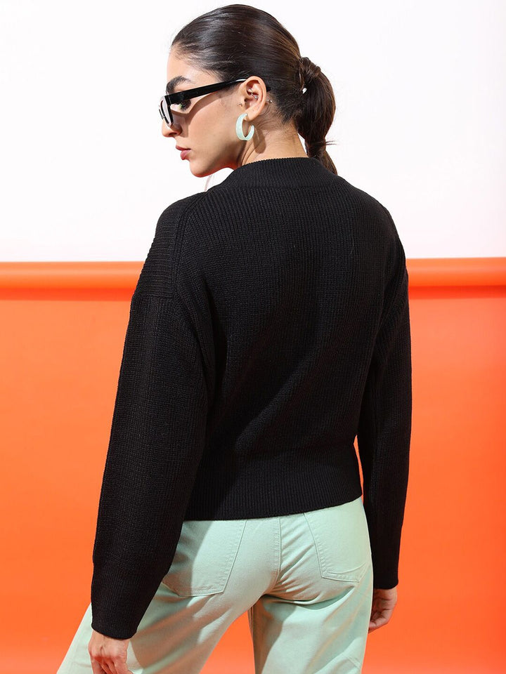 Tokyo Talkies Women Black Pullover