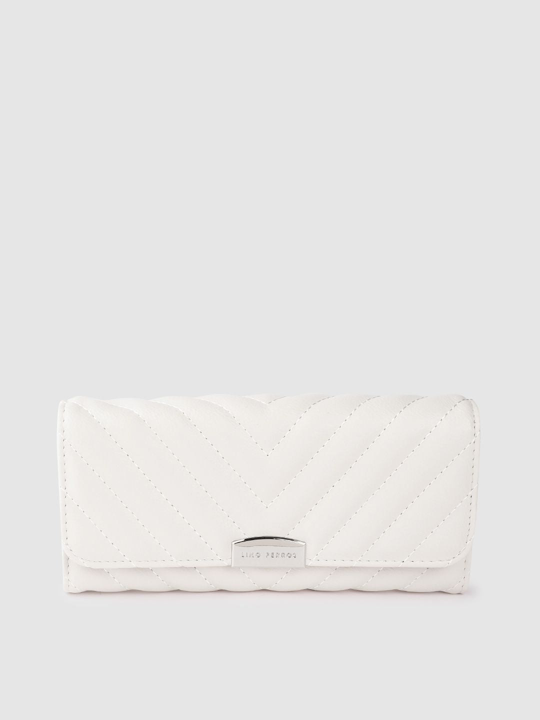 Lino Perros Women Geometric Textured Envelope Wallet with Quilted Detail