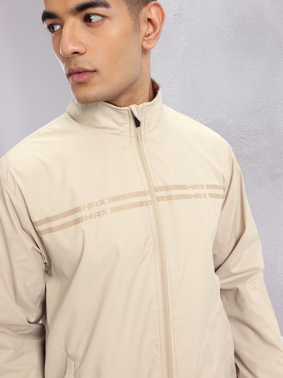HRX by Hrithik Roshan Striped Detail Rapid-Dry Training Jacket