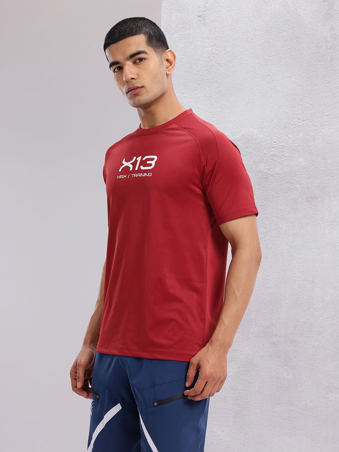 HRX by Hrithik Roshan Typography Printed Raglan Sleeves Rapid-Dry Training T-shirt