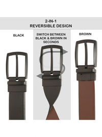Teakwood Leathers Men Textured Leather Reversible Belt