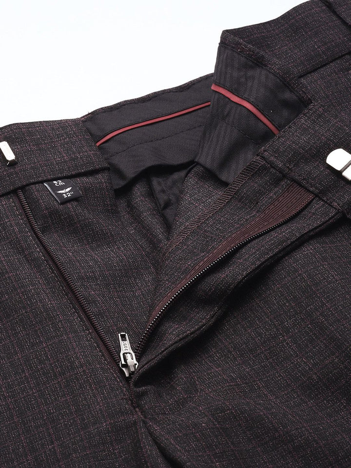 Park Avenue Men Checked Formal Trousers