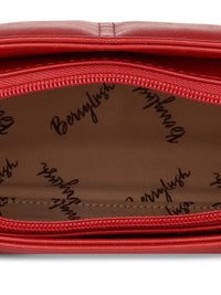 Berrylush Red Textured Quilted Structured Handheld Bag