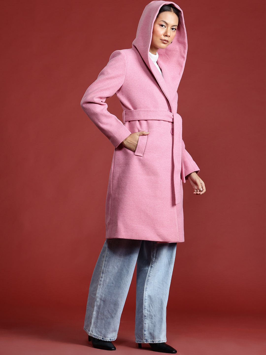 all about you Shawl Collar Hooded Trench Coat