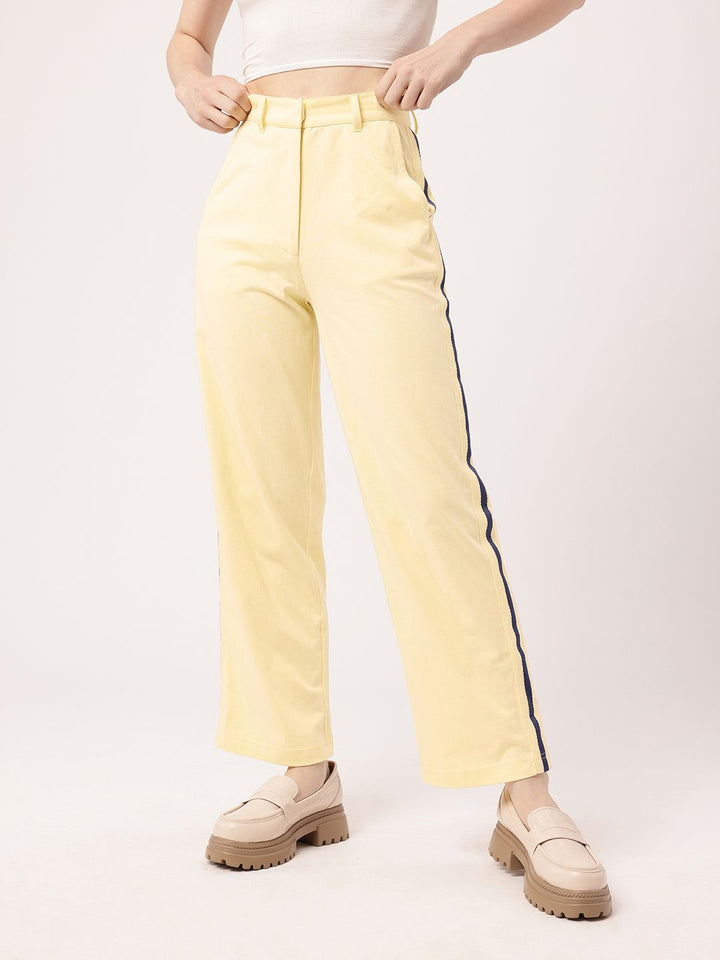 Women Feminine Sunny Pop Side Stripes Regular Trousers