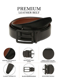 Teakwood Leathers Men Textured Leather Reversible Formal Belt