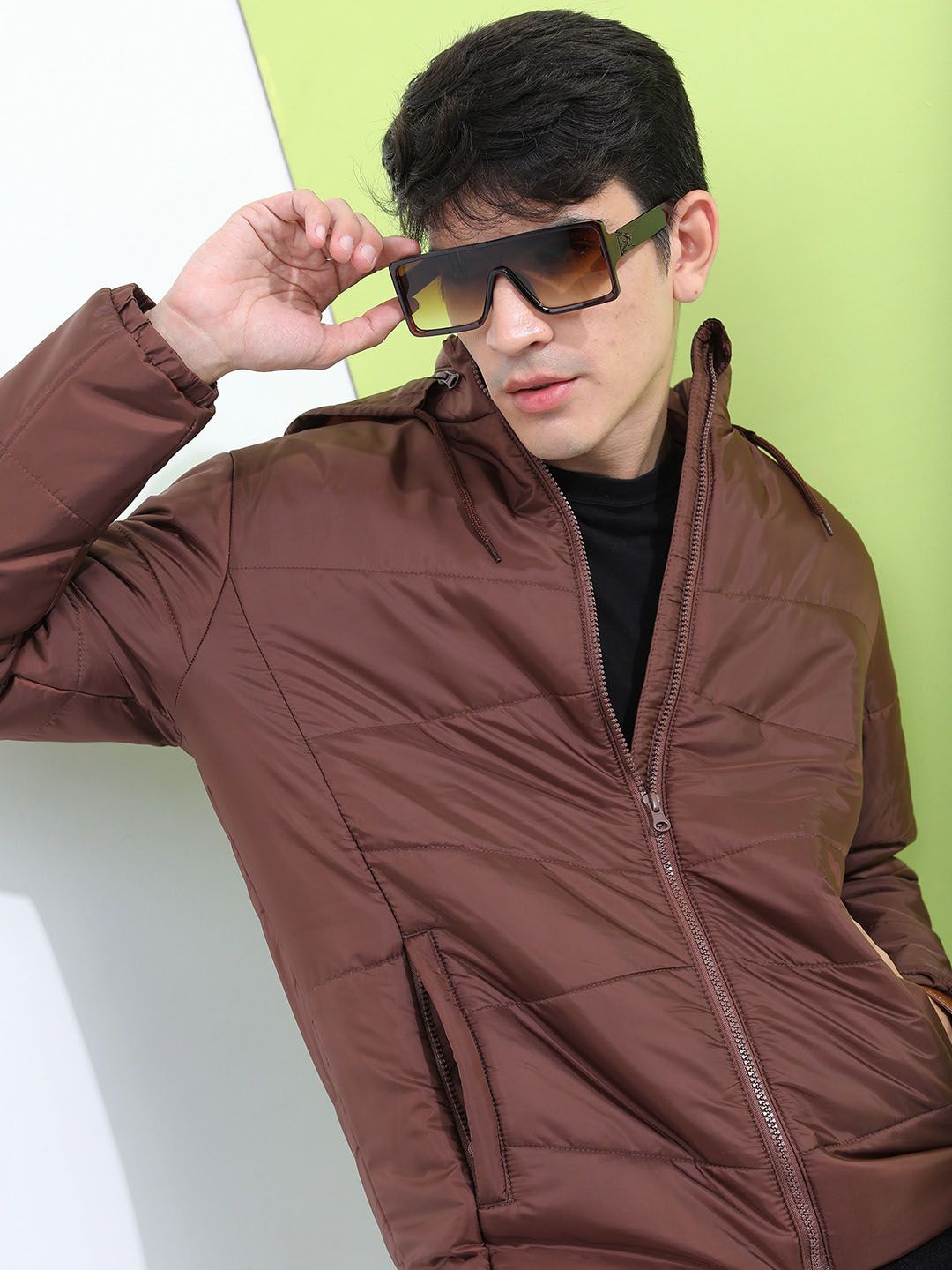 HIGHLANDER Men Brown Bomber Jacket