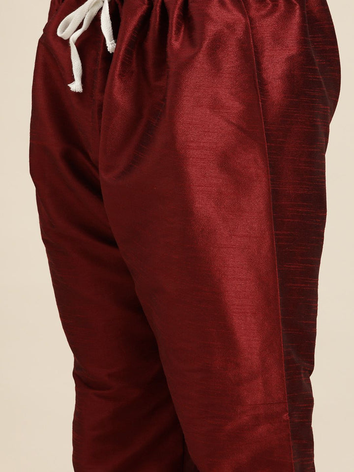 SOJANYA Maroon Mirror Work Kurta with Churidar