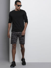 The Indian Garage Co Men Grey Printed Slim Fit Chino Shorts
