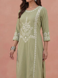 House of Chikankari Women Regular Chikankari Kurta with Trousers