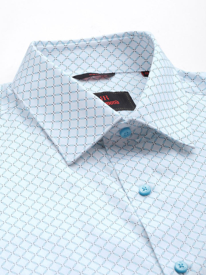 Raymond Pure Cotton Geometric Printed Slim Fit Formal Shirt