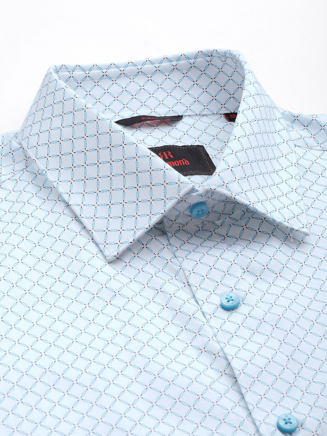 Raymond Pure Cotton Geometric Printed Slim Fit Formal Shirt