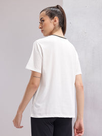 HRX by Hrithik Roshan Women Brand Logo Printed Striped T-shirt