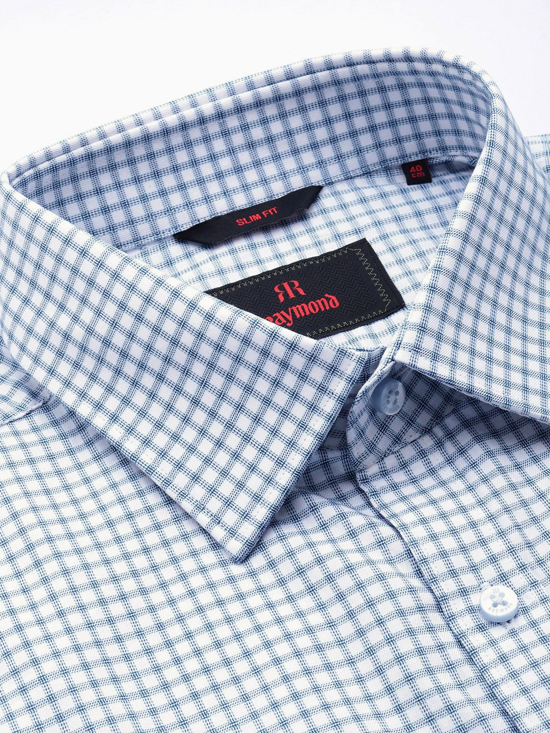 Raymond Men Slim Fit Micro Checks Pure Cotton Formal Shirt