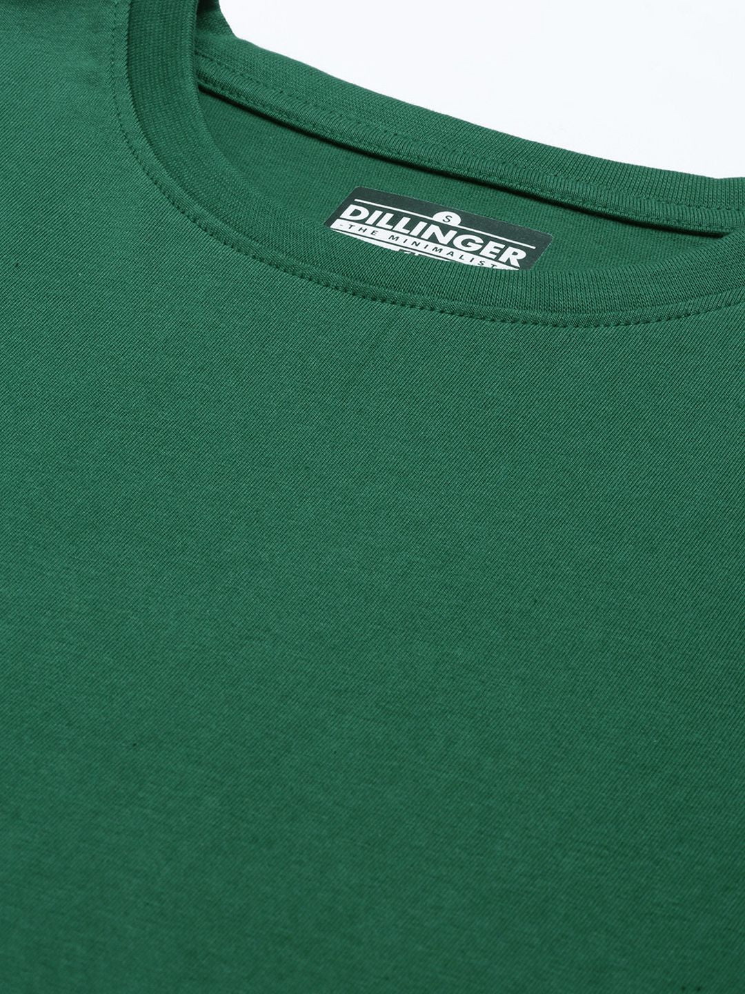 DILLINGER Women Green Solid Pure Cotton Oversized T-shirt