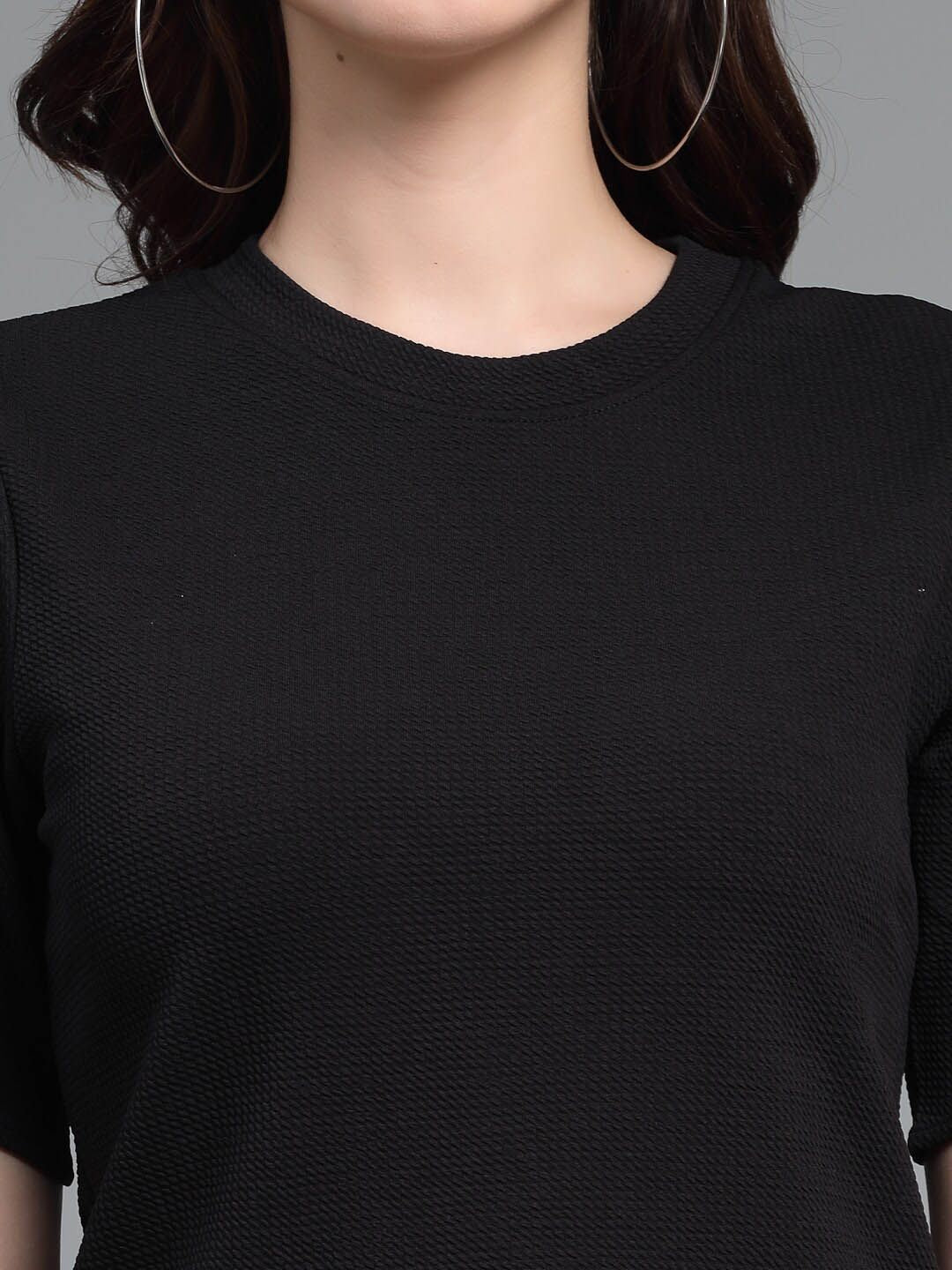 Style Quotient Black Round Neck Top