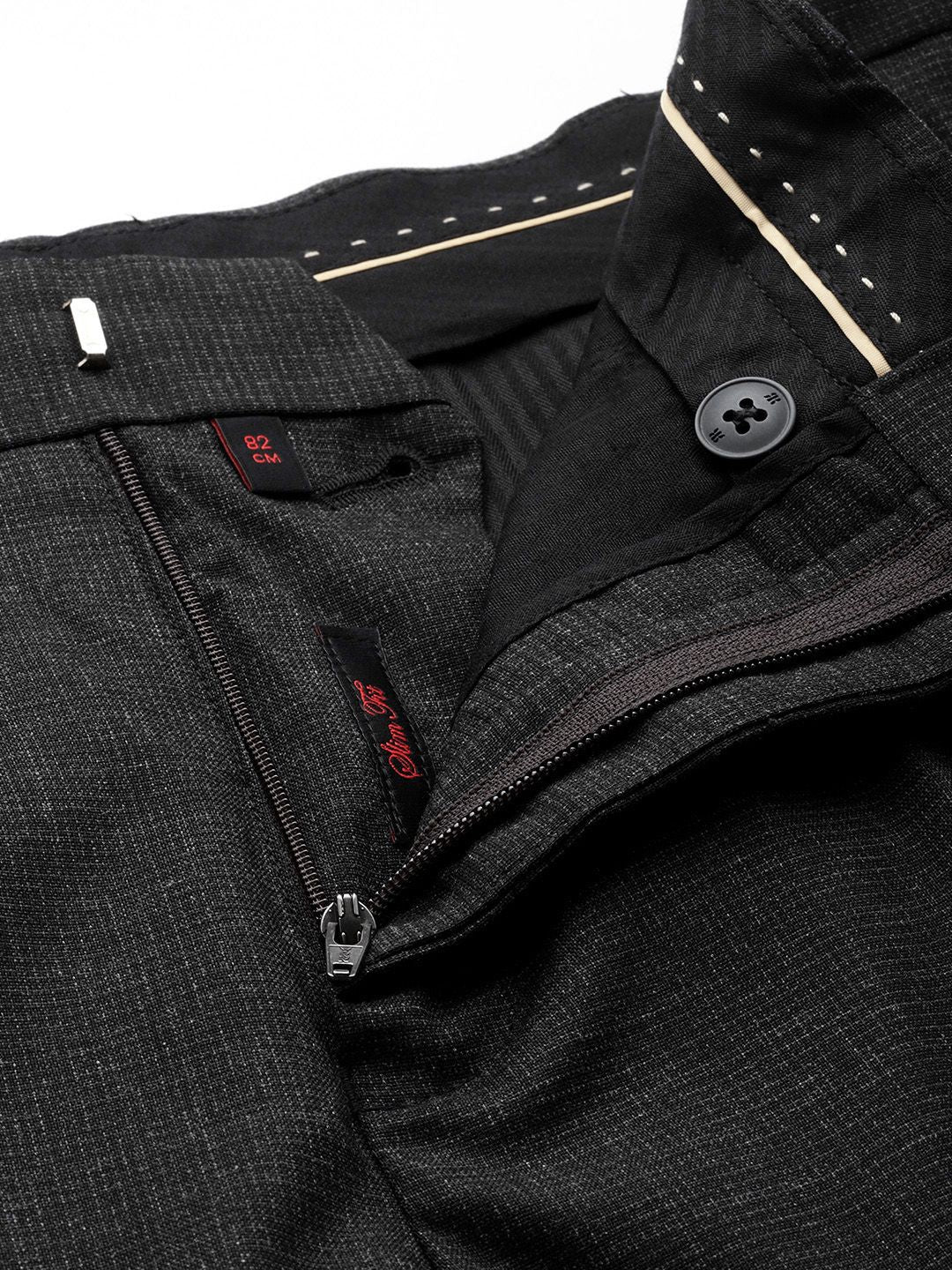 Raymond Men Textured Slim Fit Formal Trousers