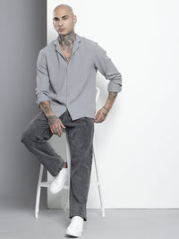 The Indian Garage Co Self Checked Cuban Collar Casual Shirt