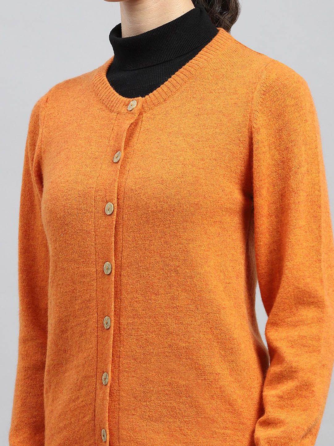 Monte Carlo Women Solid Round Neck Cardigan