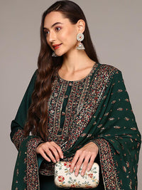 KALINI Floral Embroidered Regular Thread Work Kurta with Trousers & With Dupatta