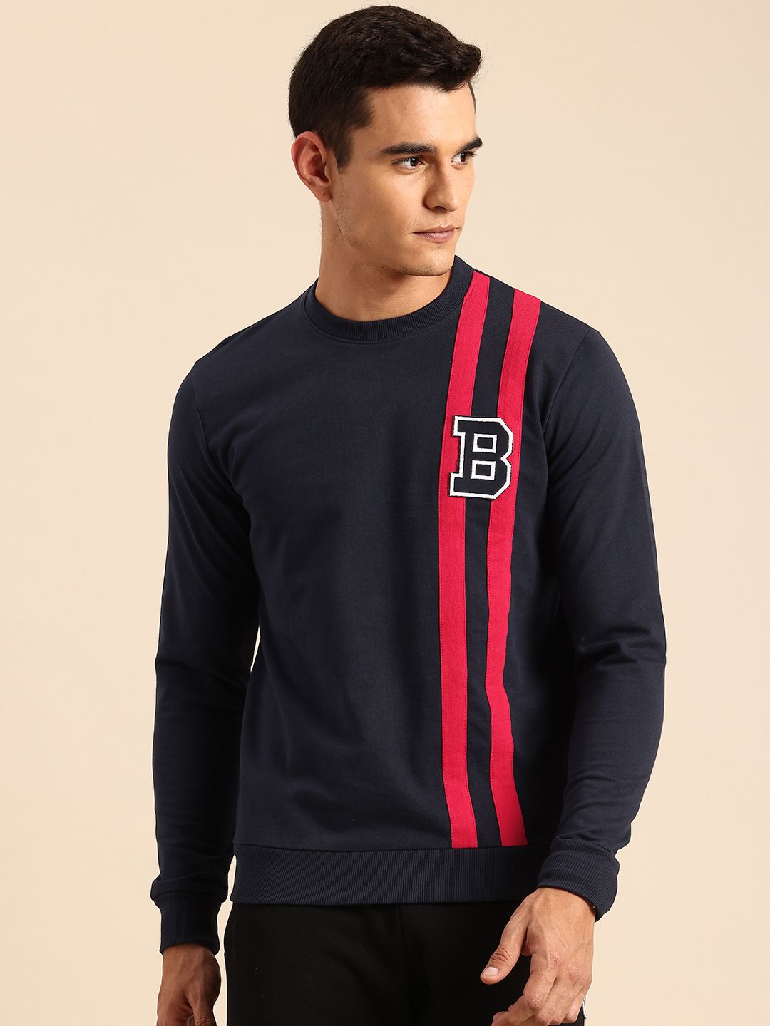 Being Human Pure Cotton Striped Sweatshirt