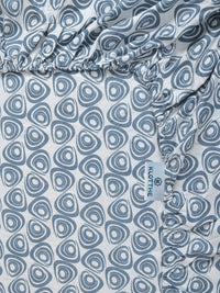 Moda Rapido X KLOTTHE Blue & White Geometric 300 TC Single Bedsheet with 1 Pillow Covers