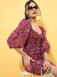 Tokyo Talkies Women Ethnic Printed Bodycon Mini Dress