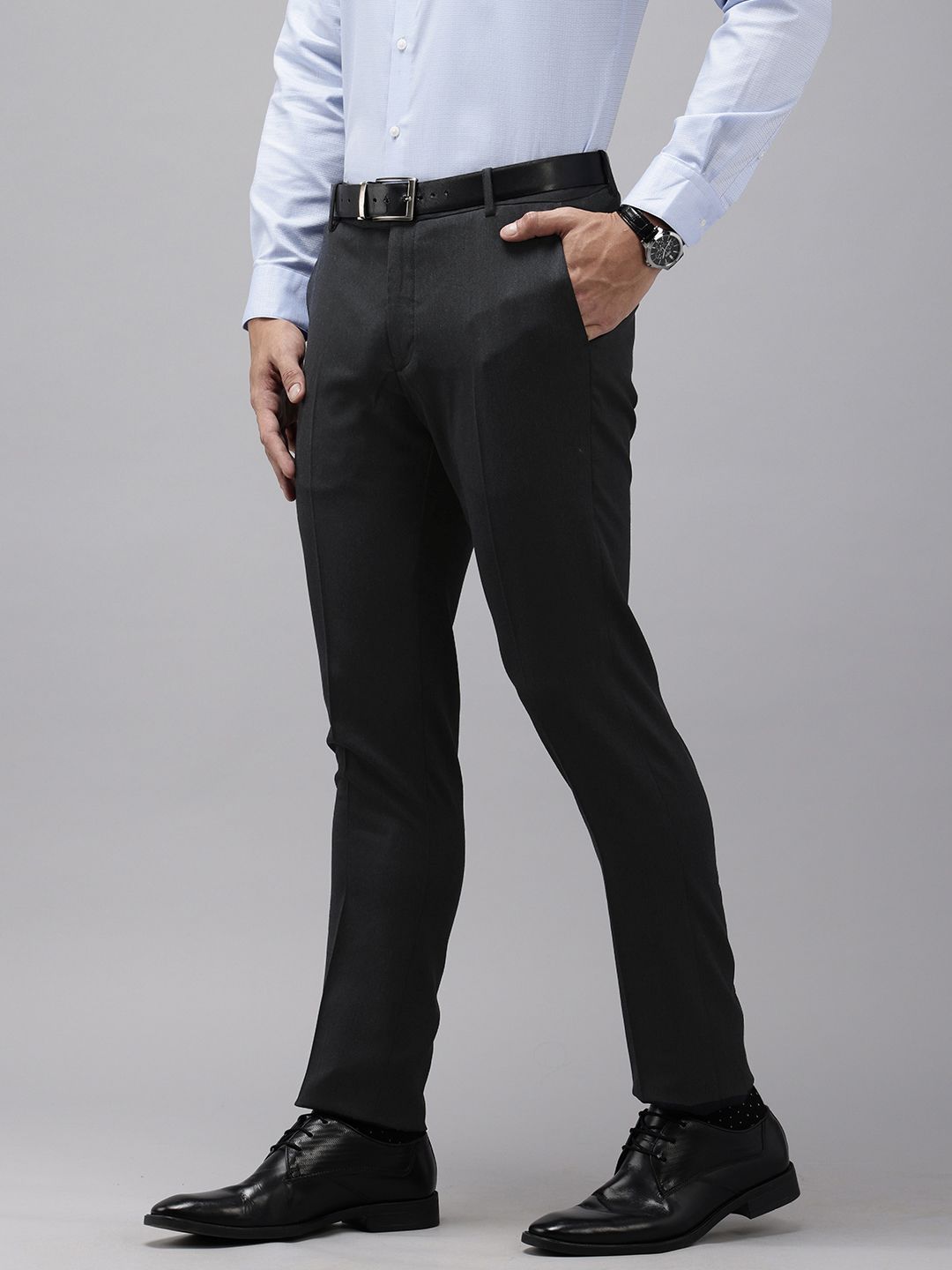 Park Avenue Men Hudson Tailored Slim Fit Formal Trousers