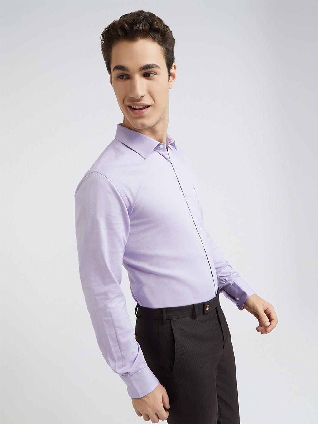 Park Avenue Self Design Pure Cotton Slim Fit Opaque Formal Shirt