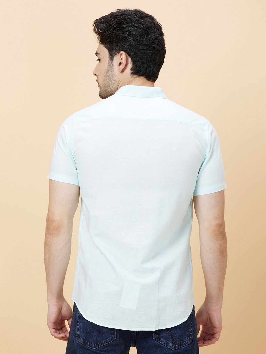 Being Human Spread Collar Slim Fit Cotton Casual Shirt