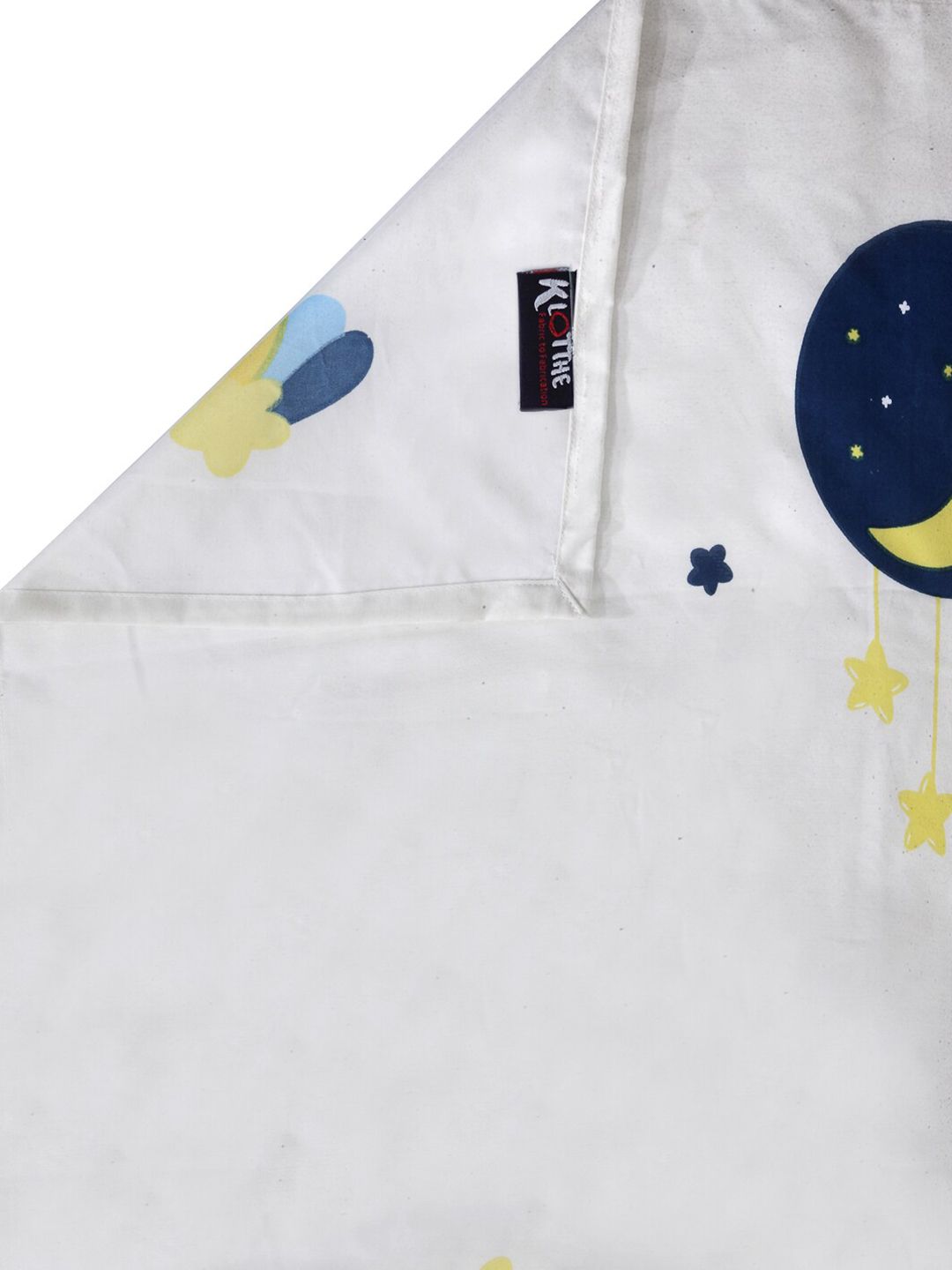 KLOTTHE Kids Blue & White Printed 300 TC Double King Bedsheet With 2 Pillow Covers
