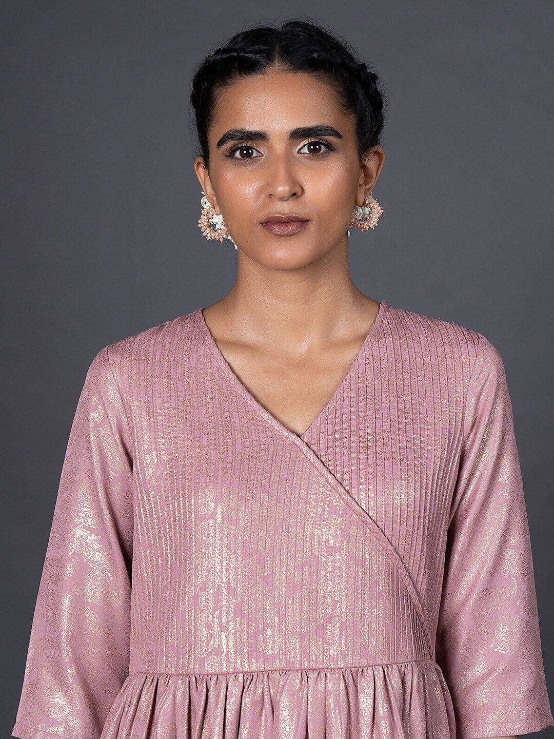 W Purple Ethnic Maxi Midi Dress