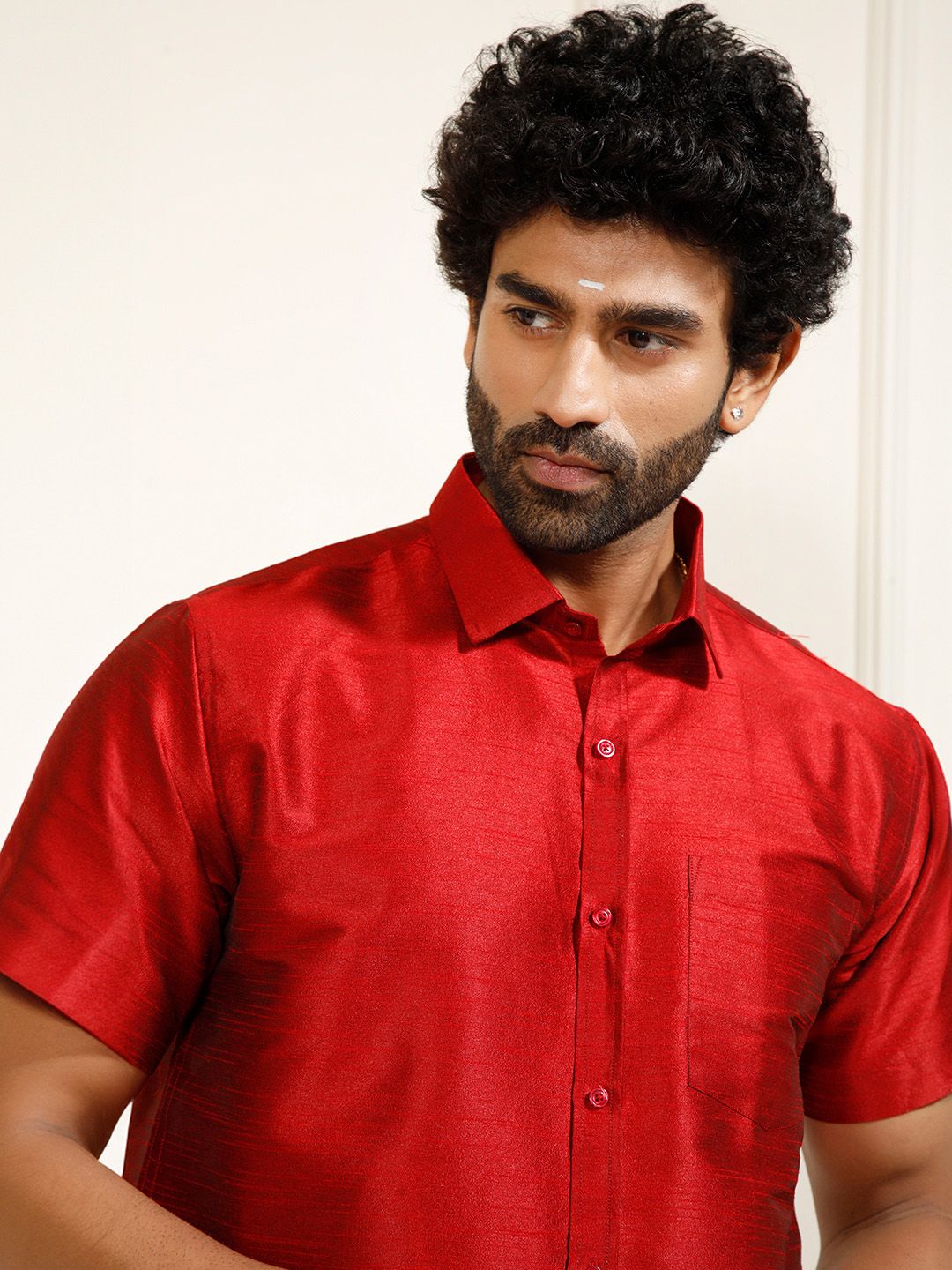 VASTRAMAY Premium Opaque Silk Ethnic Shirt