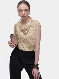 Sambungan Perancis Abstrak Leher Cowl Cowl Lanjutan lengan atas