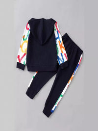 YK Girls Colourblocked Sweatshirt & Joggers Clothing Set
