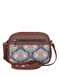 ZOUK Blue Women Ethnic Motifs Printed Structured Sling Bag