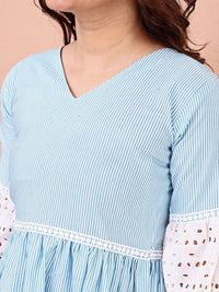 KALINI Women Striped Longline Top