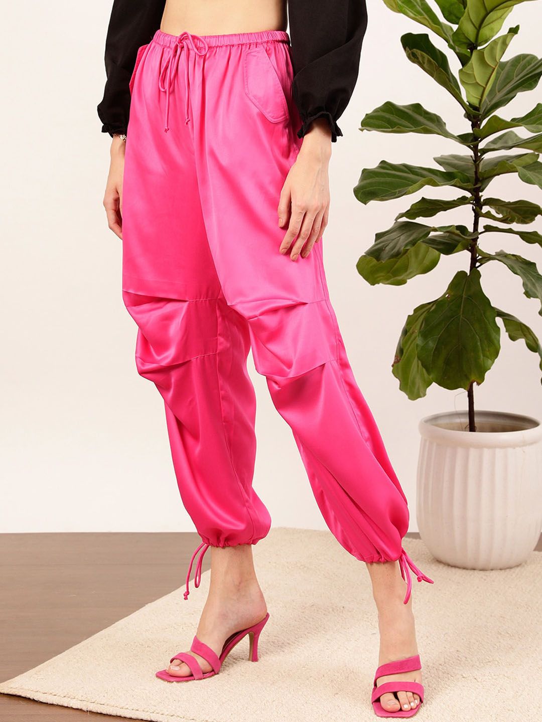STREET 9 Women Relaxed Loose Fit High-Rise Joggers