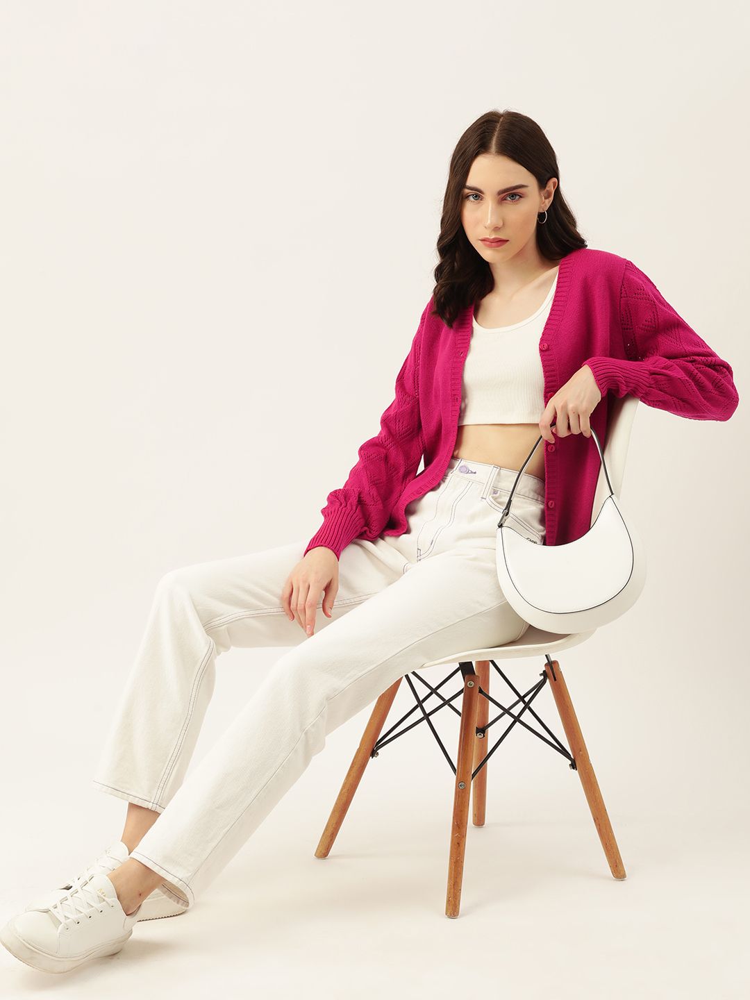 DressBerry Women Self Design Cardigan