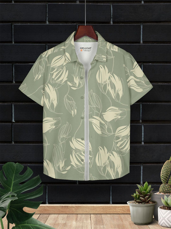 HELLCAT Boys Cotton Floral Opaque Printed Casual Shirt