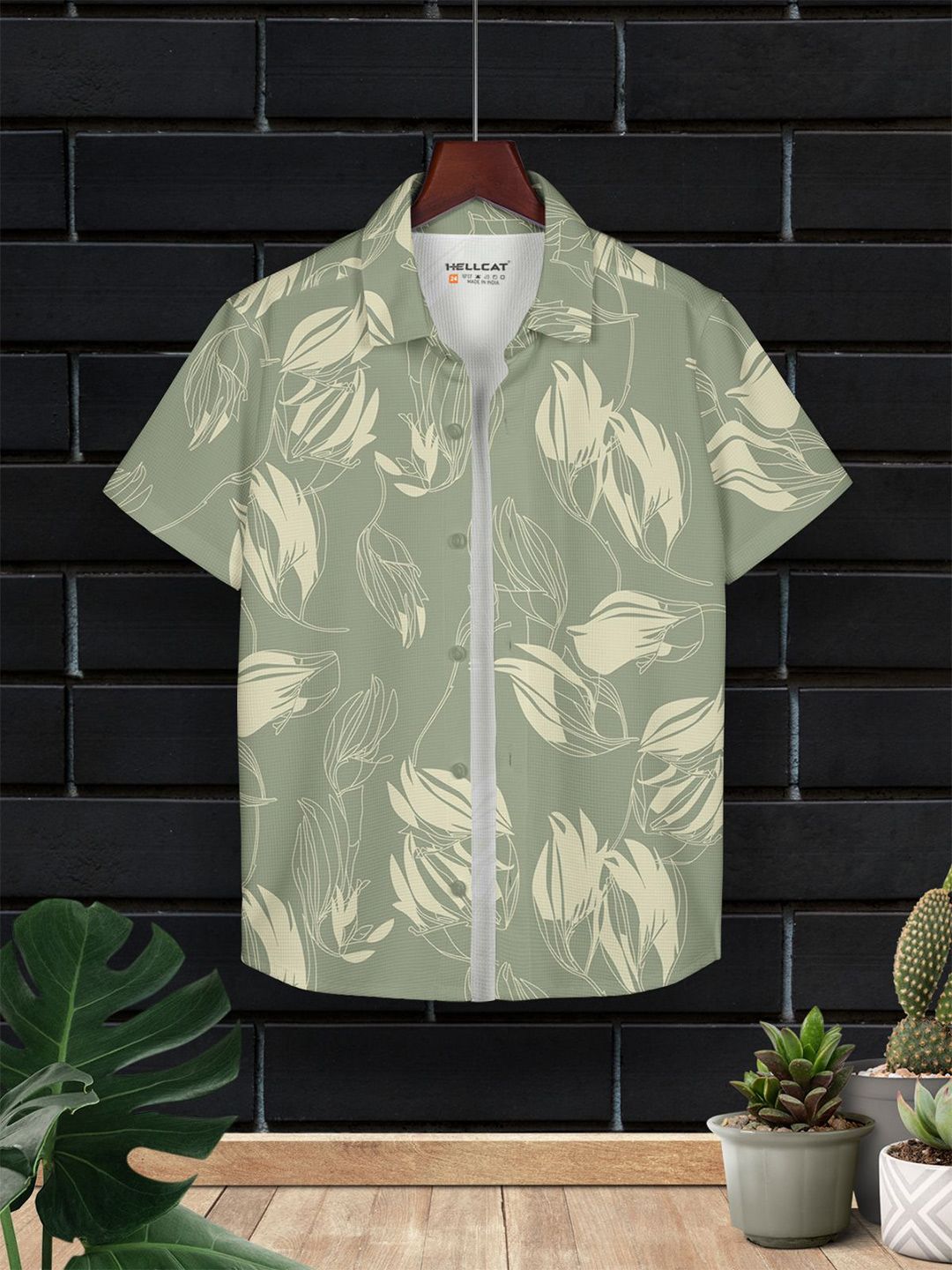 HELLCAT Boys Cotton Floral Opaque Printed Casual Shirt