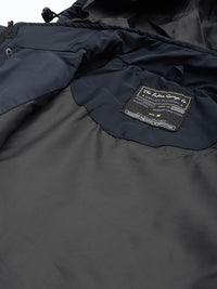 The Indian Garage Co Men Slim Fit Zip-Front Hooded Bomber Jacket