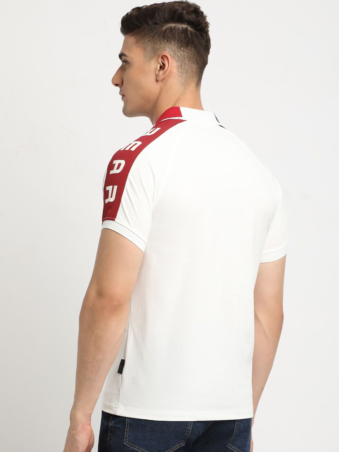 THE BEAR HOUSE Polo Collar Raglan Sleeves Slim Fit T-shirt